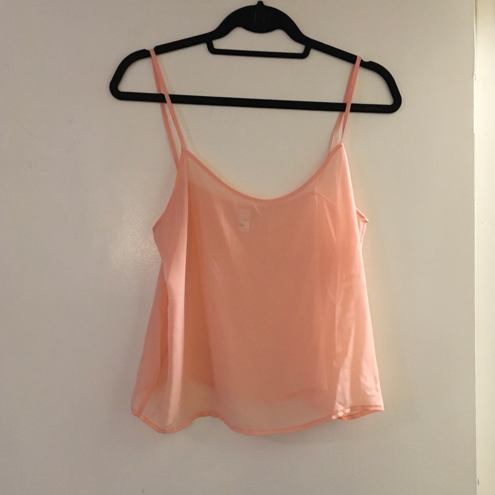 American Apparel BARELY WORN Pink Chiffon Tank Top